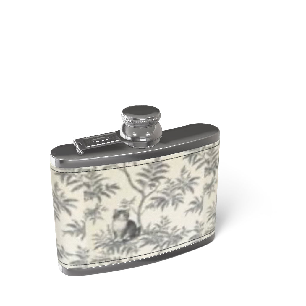 Leather-Wrapped Hip Flask