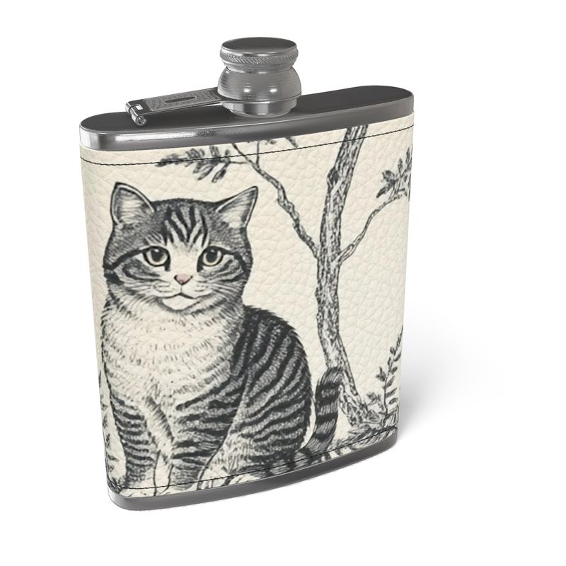 Leather-Wrapped Hip Flask