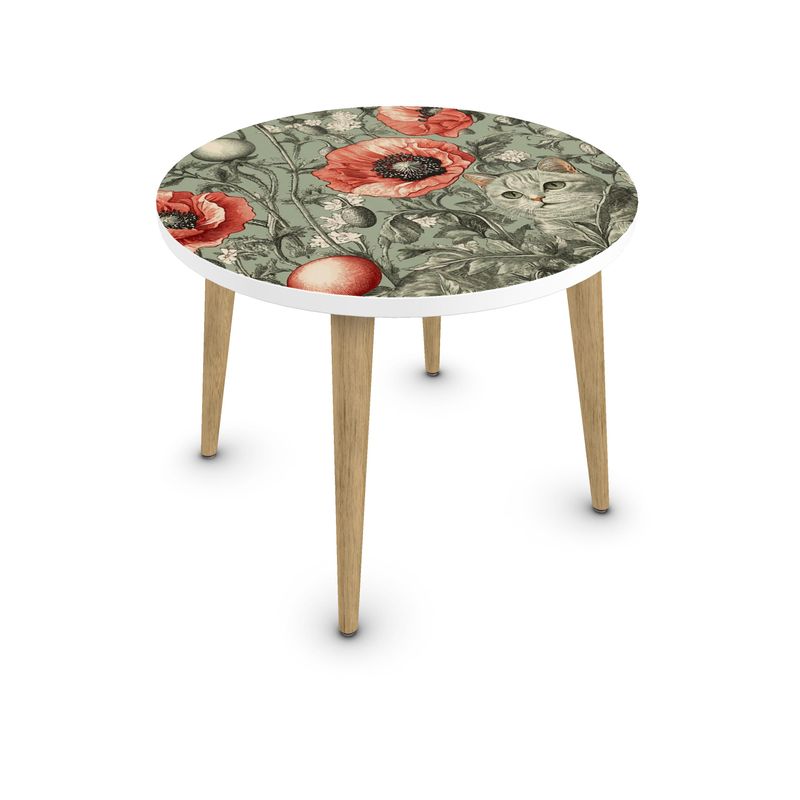 Table basse Coquelicots et Chat 