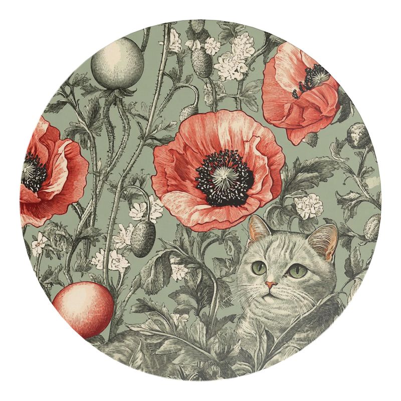 Table basse Coquelicots et Chat 