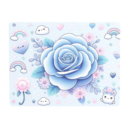 Tapis de souris à roses bleues 