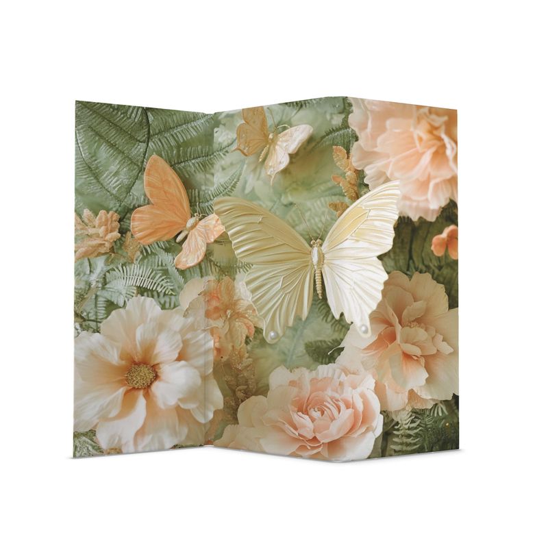 Paravent avec motif papillon pastel 