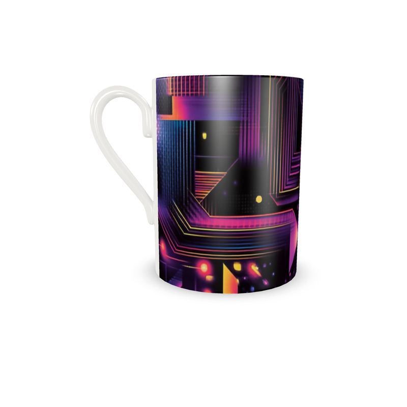 Tasse und Untertasse „Neon Geometries“ 