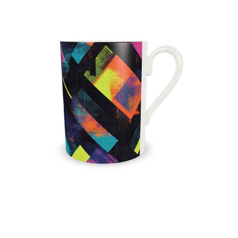 Tasse und Untertasse „Neon Geometries“ 