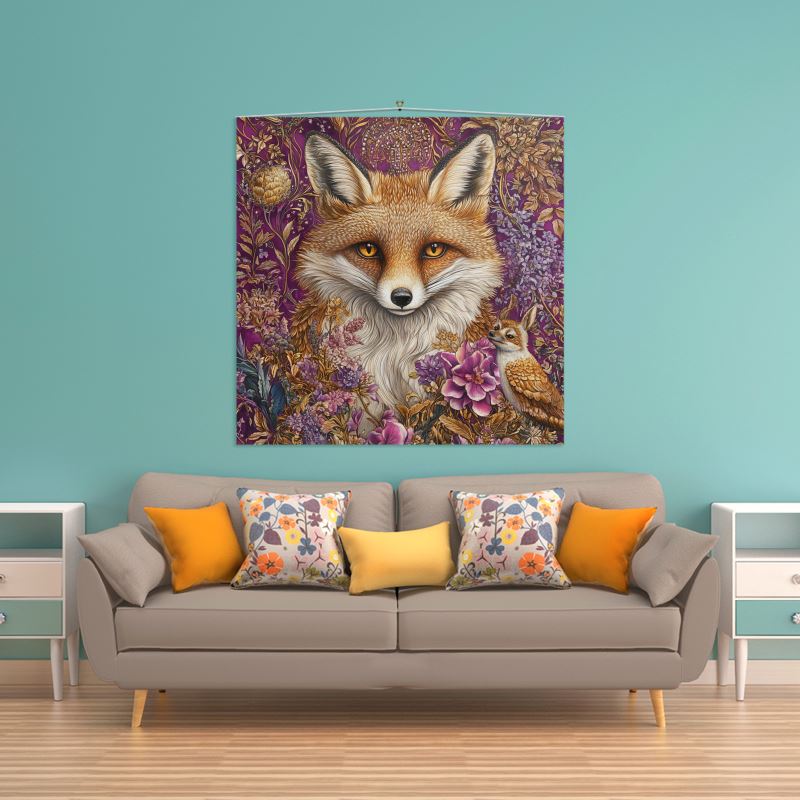 Purple Foxes Wall Hanging