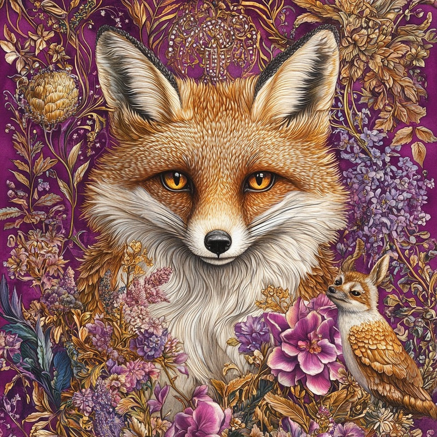 Purple Foxes Wall Hanging